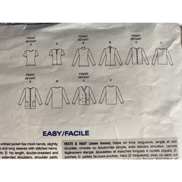 Vogue 1041 top jacket pattern - Picture 4 of 7